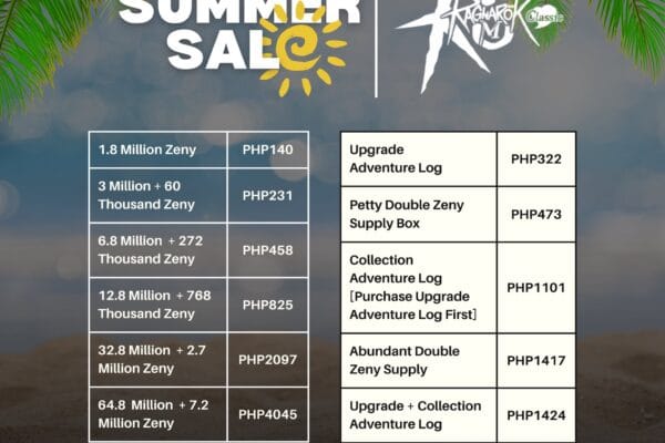 Last day of our BEAT THE HEAT! SUMMER SALE for Ragnarok M: Classic Zennies and Logs