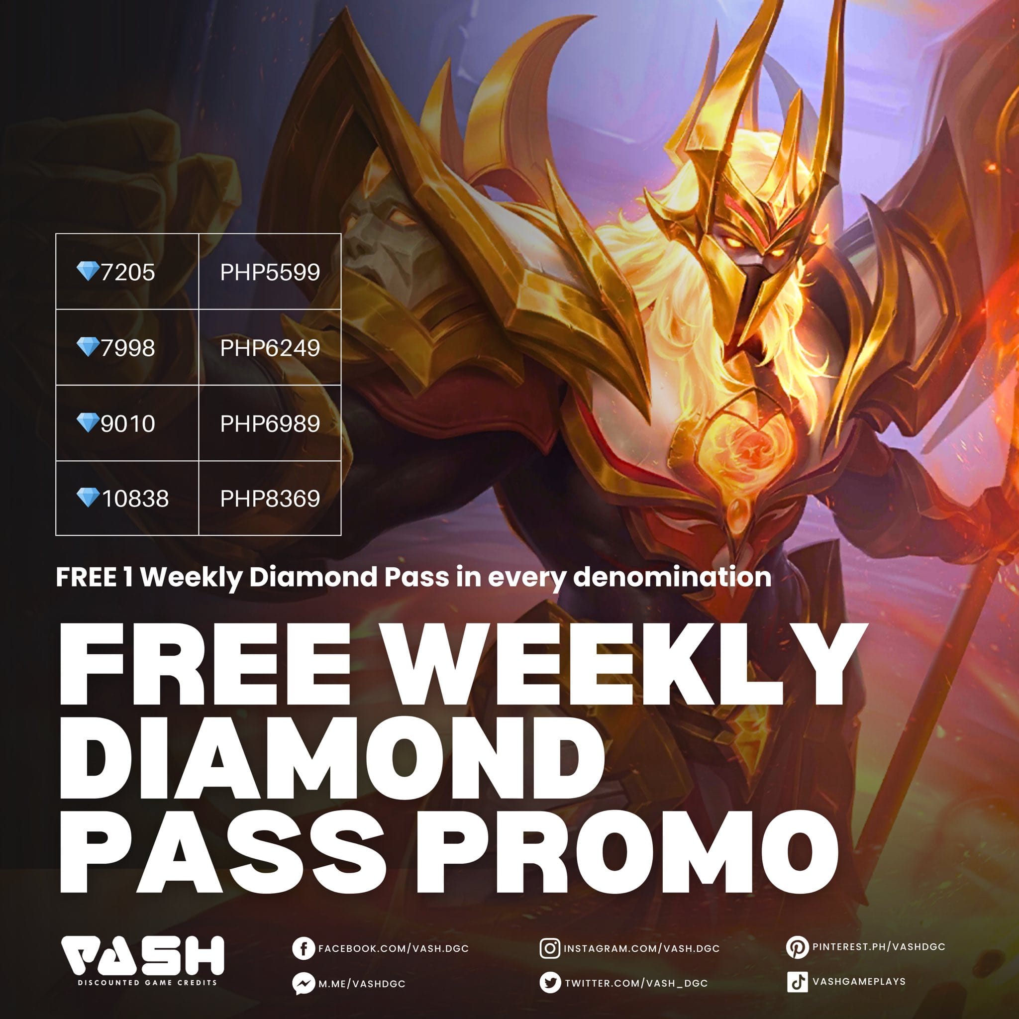 Free Weekly Diamon Pass Promo