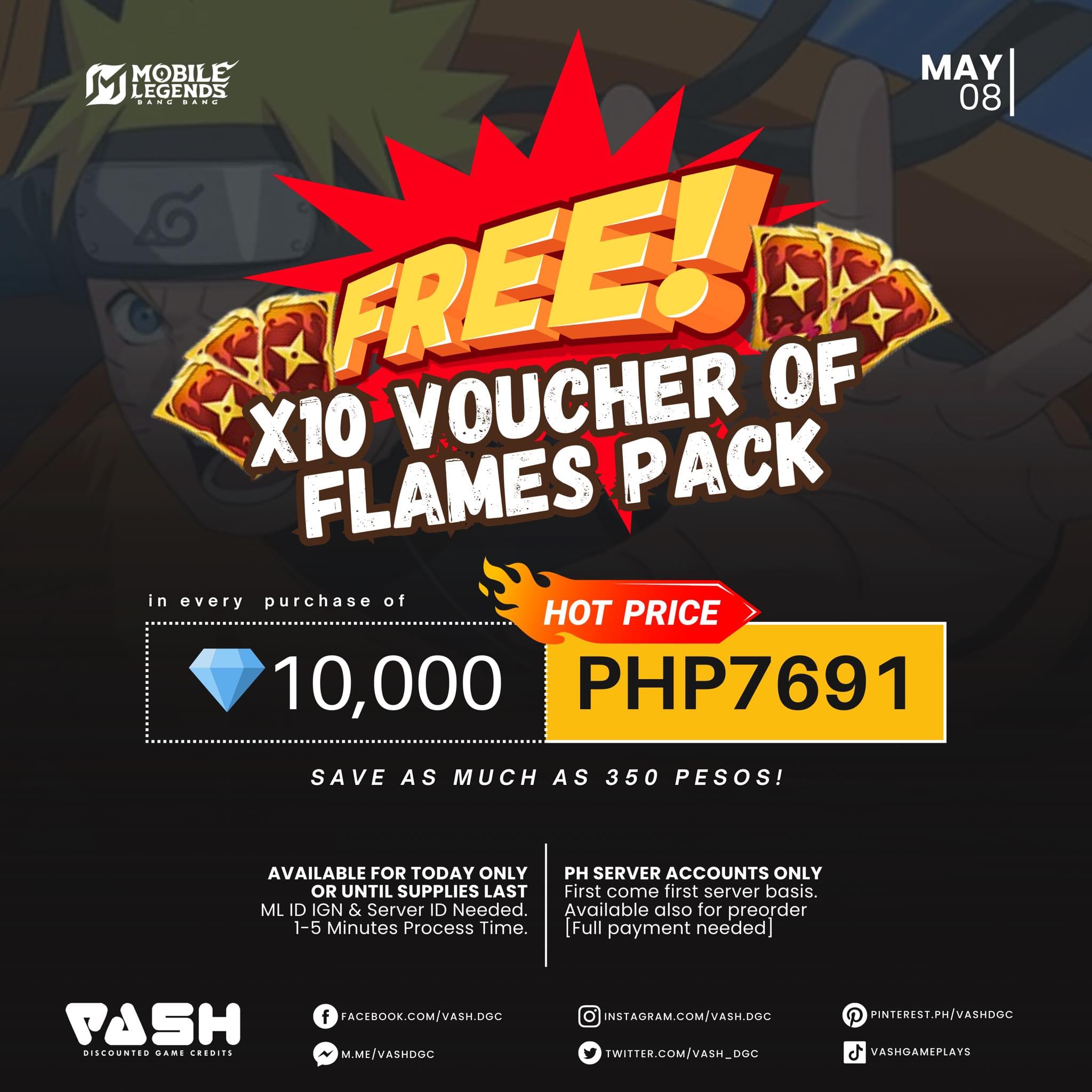 FREE! X10 Voucher of Flame Pack